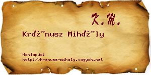 Krénusz Mihály névjegykártya