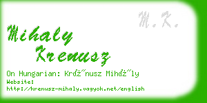 mihaly krenusz business card